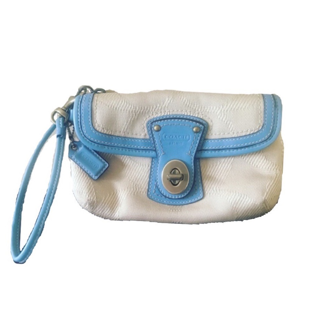 RARE Coach Legacy Signature Capacity Flap Wristlet